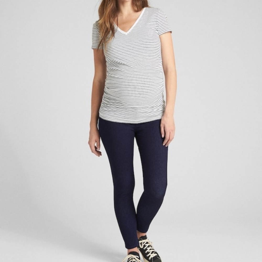 Maternity Inset Panel Knit Favorite Ankle Jeggings